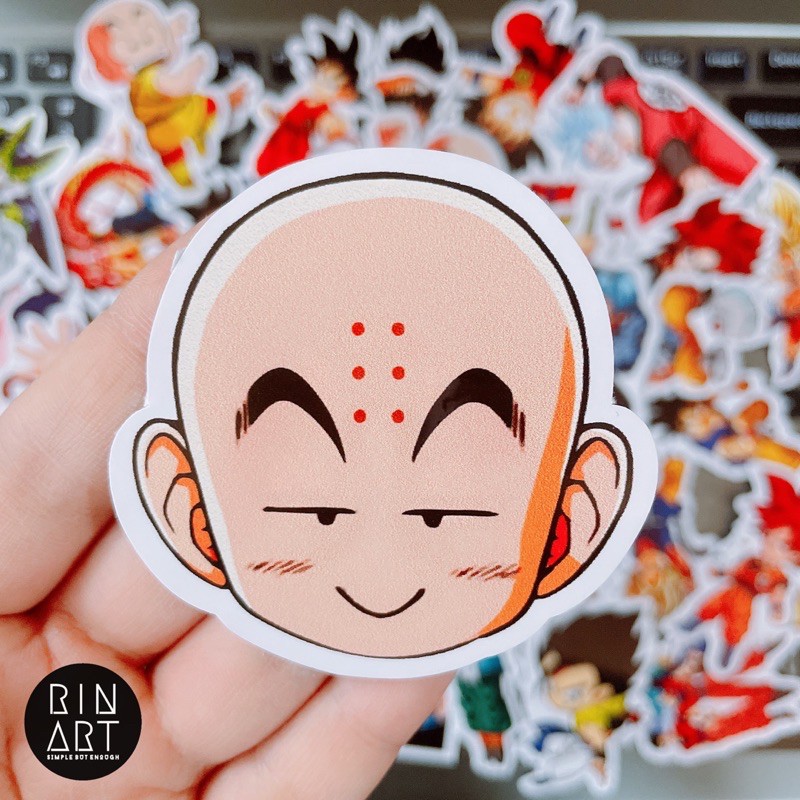 STICKER SONGOKU CÁ TÍNH DÁN TRANG TRÍ ĐIỆN THOẠI LAPTOP VALI MŨ BẢO HIỂM XE MÁY TỦ KỆ,...