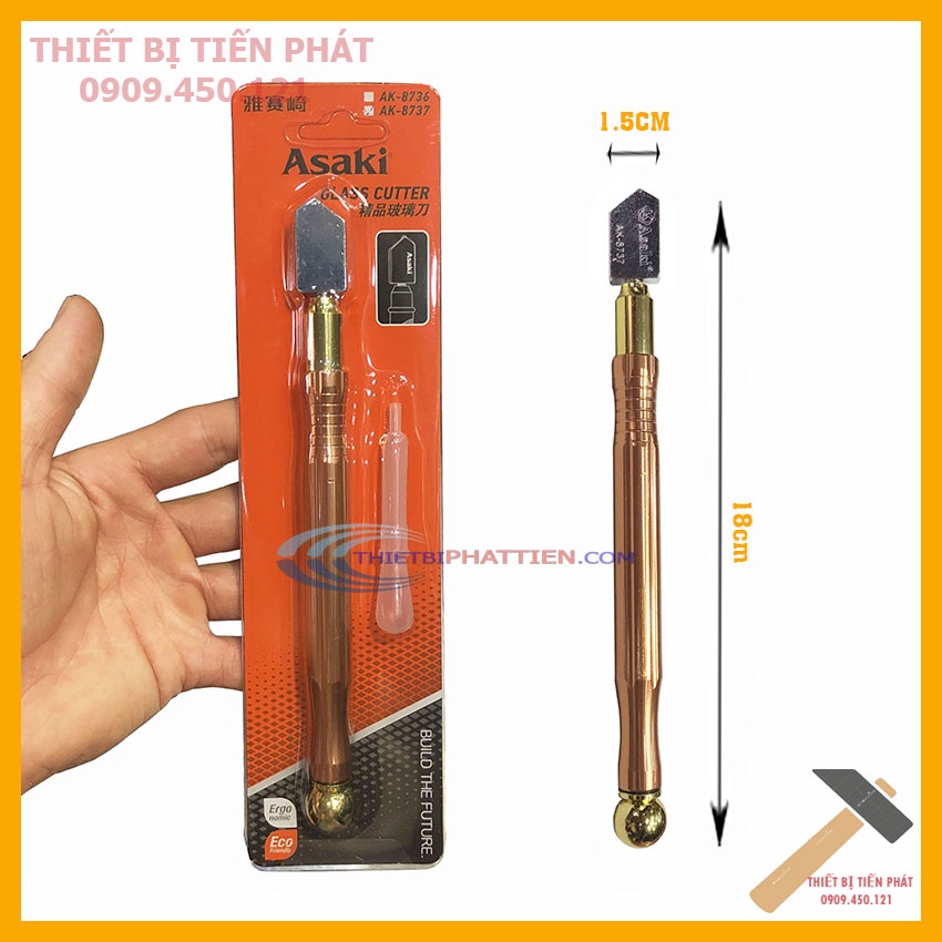 Dao Cắt Kính, Cắt Kiếng Đồng Thau Asaki AK-8737 Hàng Cao Cấp