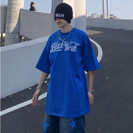 Áo thun tay lỡ Black Work ❤️ Áo phông oversize form rộng unisex nam nữ - A16 - Happy Style