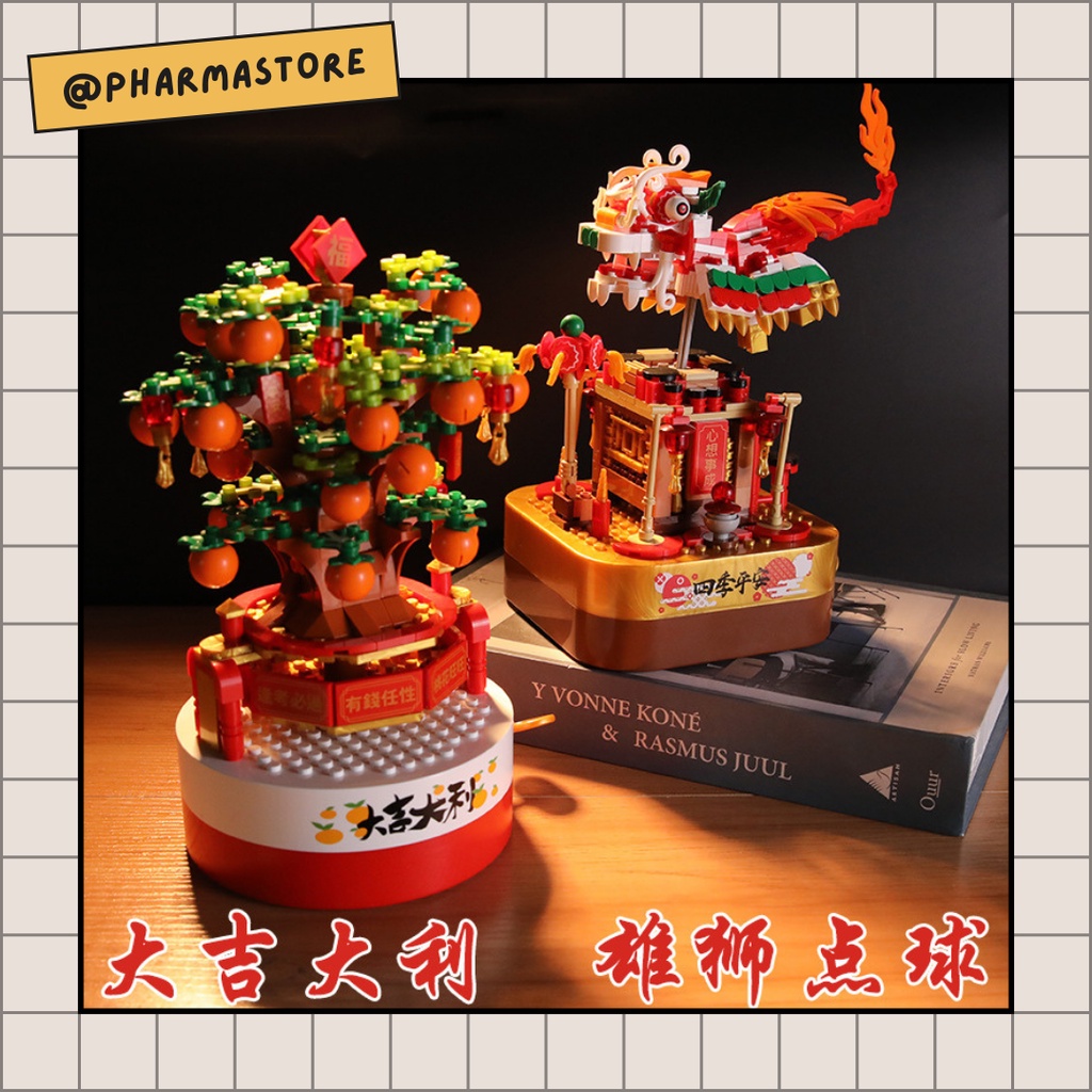 LEGO HỘP NHẠC NGÀY TẾT - ĐỒ CHƠI XẾP HÌNH LẮP RÁP MÔ HÌNH NANOBLOCK