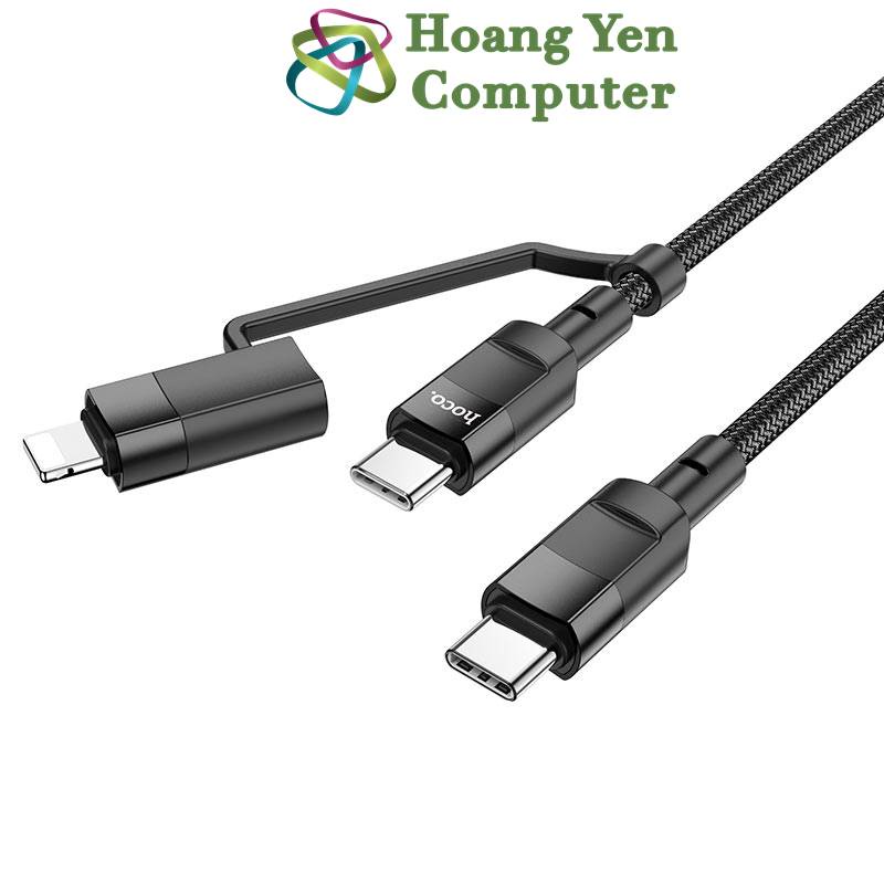 Cáp Sạc Nhanh Hoco U106 2in1 (Type C to Light hoặc Type C to Type C) - BH 12T Chính Hãng - Hoàng Yến Computer