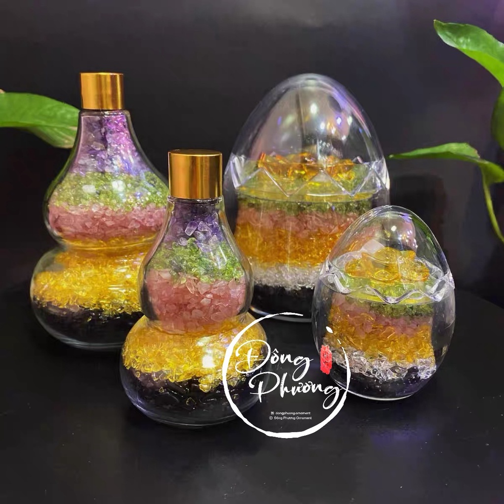 Hồ Lô Đá Ngũ Sắc - Trứng Đá Ngũ Sắc Tài Lộc Phong Thuỷ