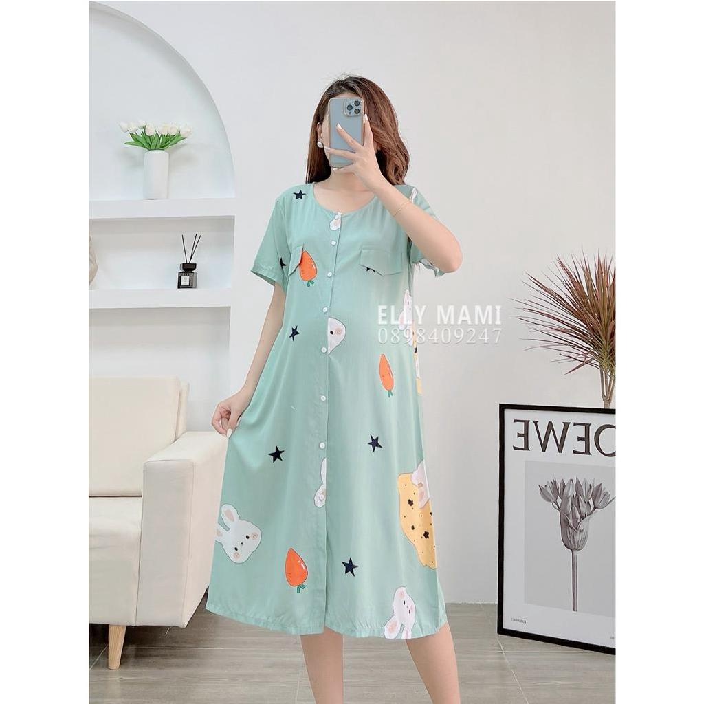 ( 40kg - 75kg )[ Cúc Mở Bé Ti ] Đầm Bầu , Suông Tole Lanh , Tôn 2 Da Thái Nhiều Màu Tay Ngắn Siêu Mát Nhẹ Tênh