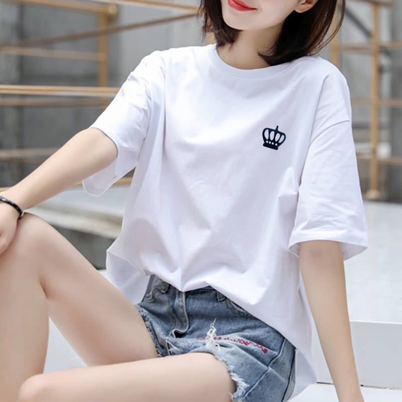 Áo Thun Cotton Tay Ngắn Dáng Rộng Thời Trang Mùa Hè Có Size Lớn Cho Nữ