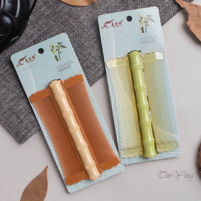 GETNOIVAS Lược Chải Tóc Hai Mặt Răng Nhỏ Bằng Tre Chăm Sóc Da Cho Nữ