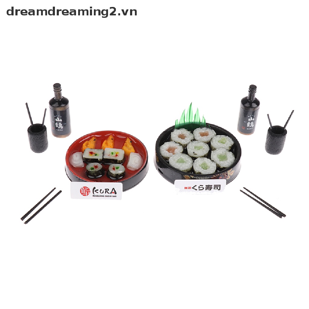 Mô Hình Hộp Cơm sushi Mini Phong Cách Nhật Bản Cho Nhà Búp Bê