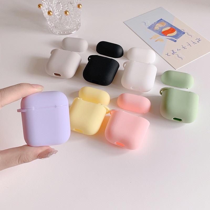Case Vỏ  Bao Bảo Vệ Đựng Tai Nghe Airpod 1/2, i11, i12 ..v..v. Trơn Màu