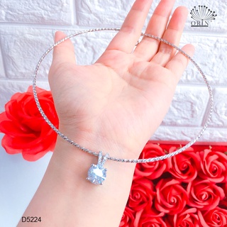 Kiềng cổ nữ, kiềng nhuyễn mặt viên đá trắng cao cấp Orin D5224