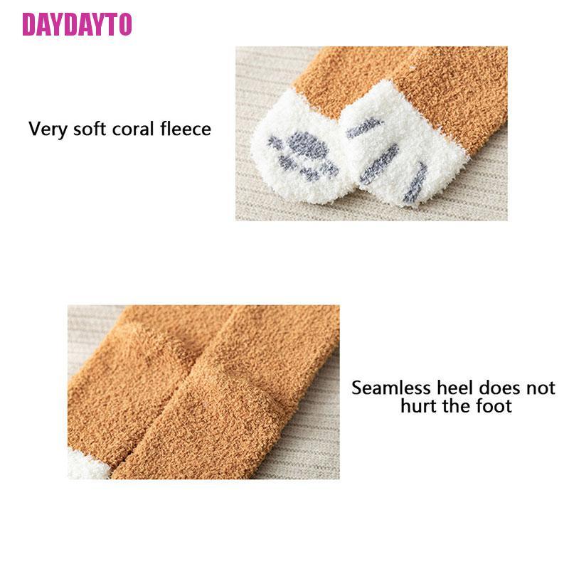 [DAYDAYTO] Vớ Cotton Pha Dày Giữ Ấm Thiết Kế Hình Chân Mèo Mới Lạ Cho Nữ