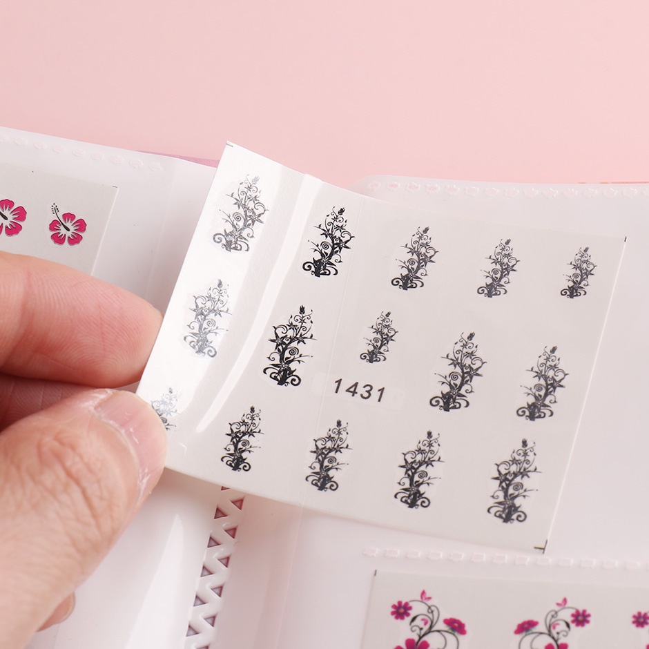 Bộ sưu tập miếng dán móng tay STZPRONAIL thiết kế 120 ngăn hình hoa lá/cánh bướm trang trí nghệ thuật