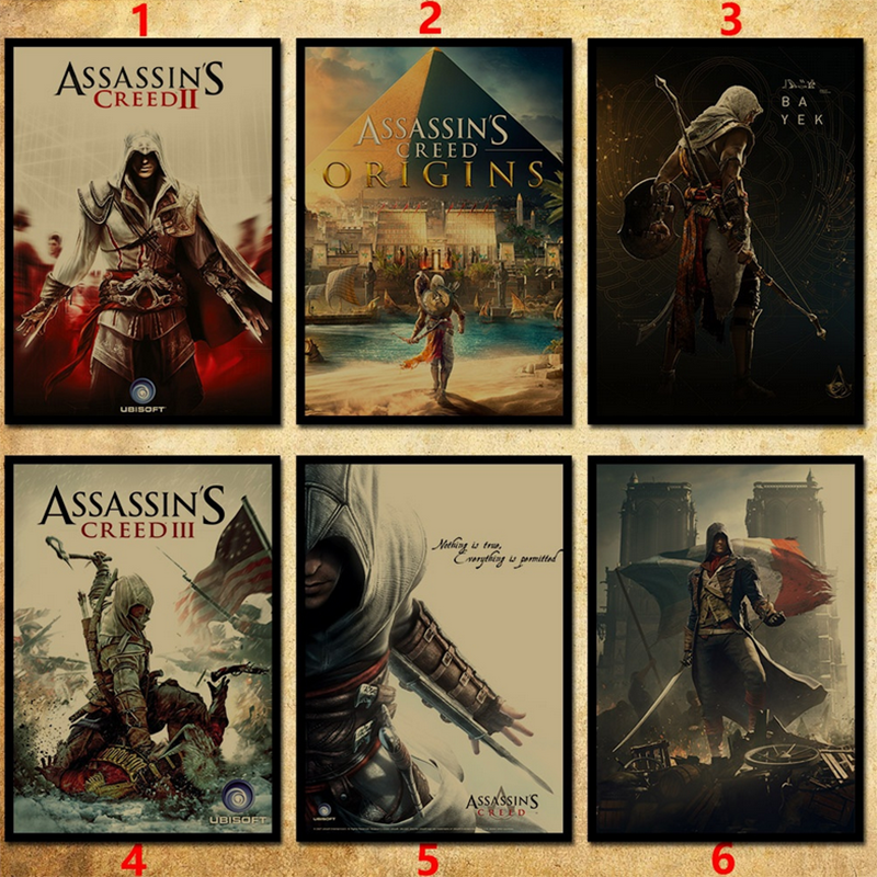 1 Tấm Áp Phích Hình Assassin 's Creed Origins Cổ Điển 42x30cm Trang Trí Phòng