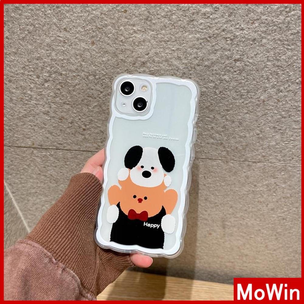 Ốp điện thoại silicon trong suốt chống va đập hình cún dễ thương thích hợp cho iPhone 13 Pro Max 12 Pro Max 11 7 Plus