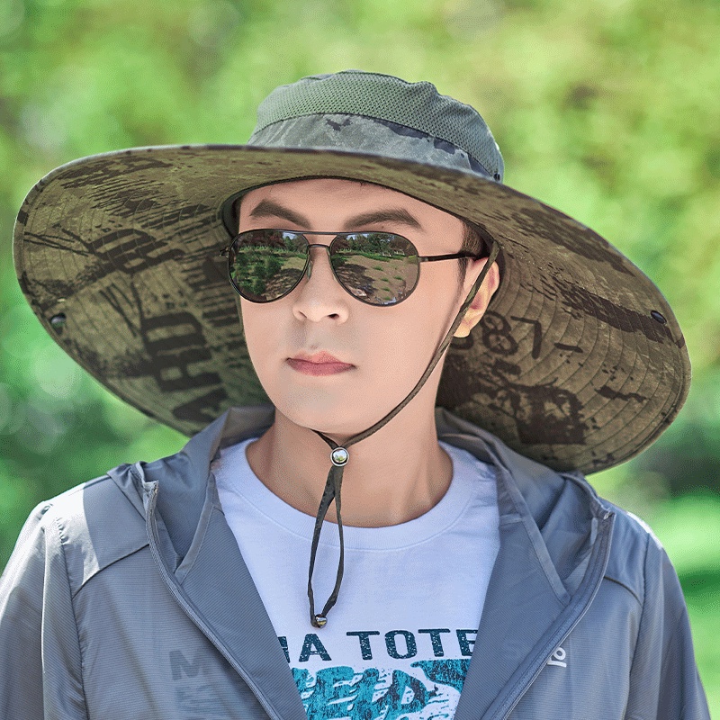 Mũ Vành Rộng Chống Nắng Thoáng Khí Thời Trang Mùa Hè Cho Nam