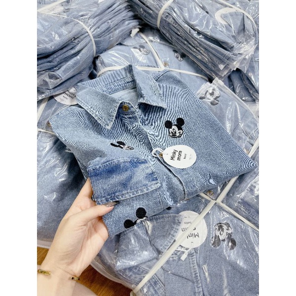 Áo sơ mi bò demi micky