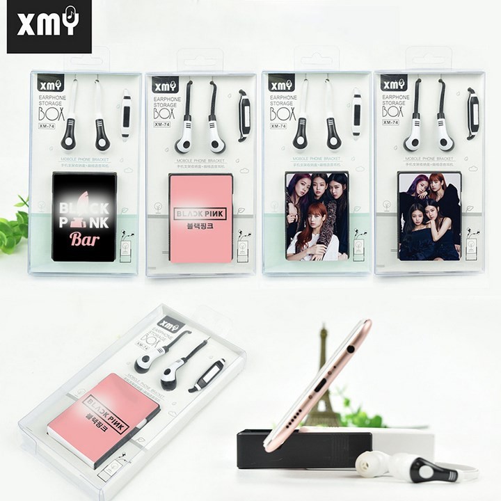 Tai nghe Blackpink Lisa Jisoo Jennie Rose hộp vuông tiện lợi, thiết kế thông minh cắm dây có mic