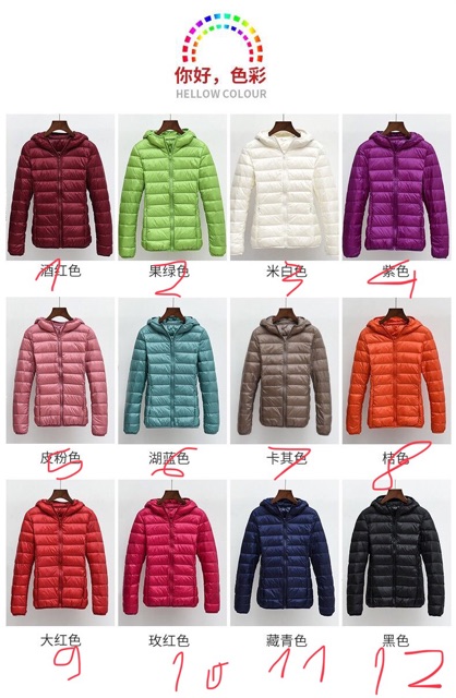 Áo Khoác Lông vũ Siêu Nhẹ Có Mủ 40-120kg Thời Trang Quảng Châu Cao Cấp