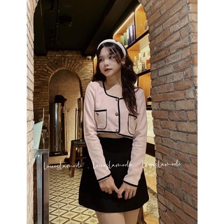 ( ẢNH CHÍNH  CHỦ )Set Áo Dạ Croptop Kèm Chân Váy