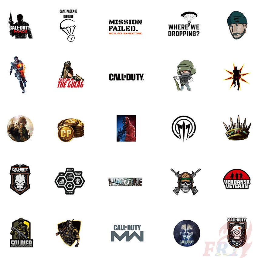 Bộ 100 miếng sticker hình game call of duty thời trang chống nước DIY