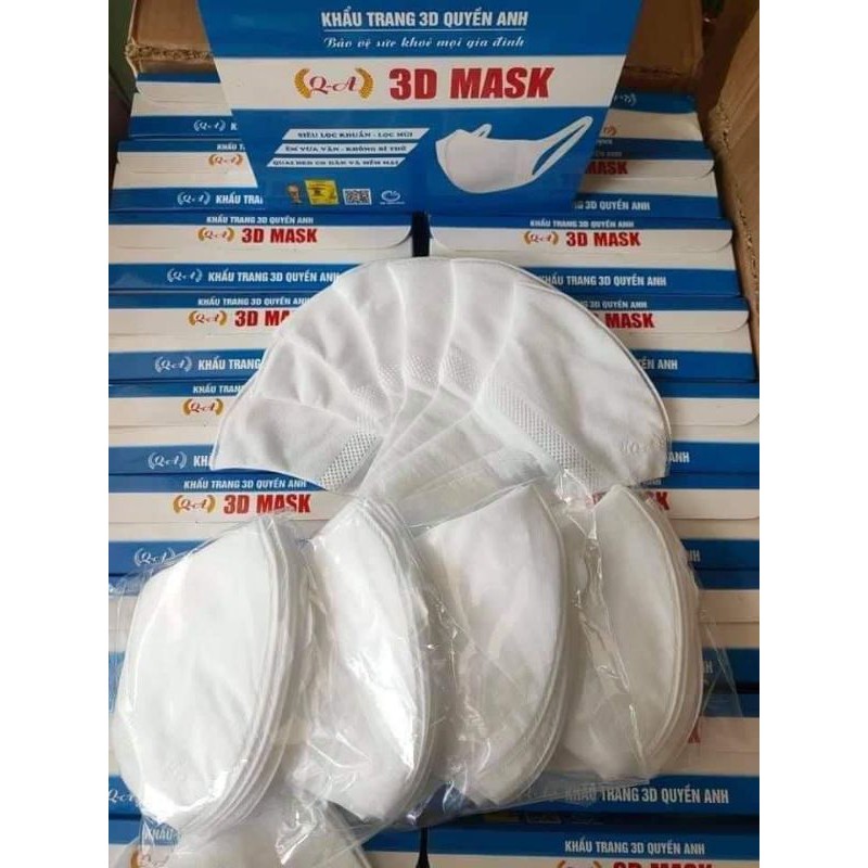 Hộp 50 chiếc khẩu trang 3D mask QA