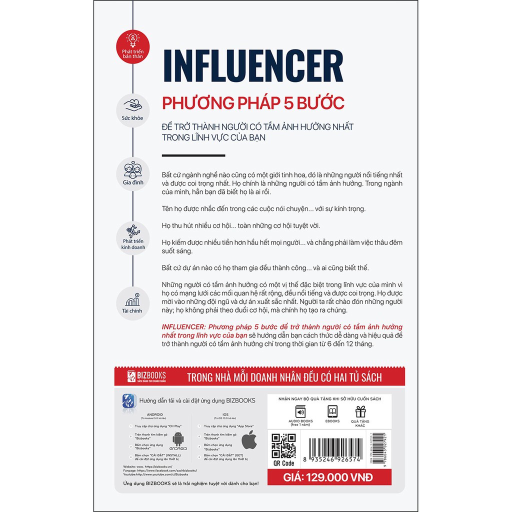Sách Influencer Phương Pháp 5 Bước Để Trở Thành Người Có Tầm Ảnh Hưởng Nhất Trong Lĩnh Vực Của Bạn MCTL8472