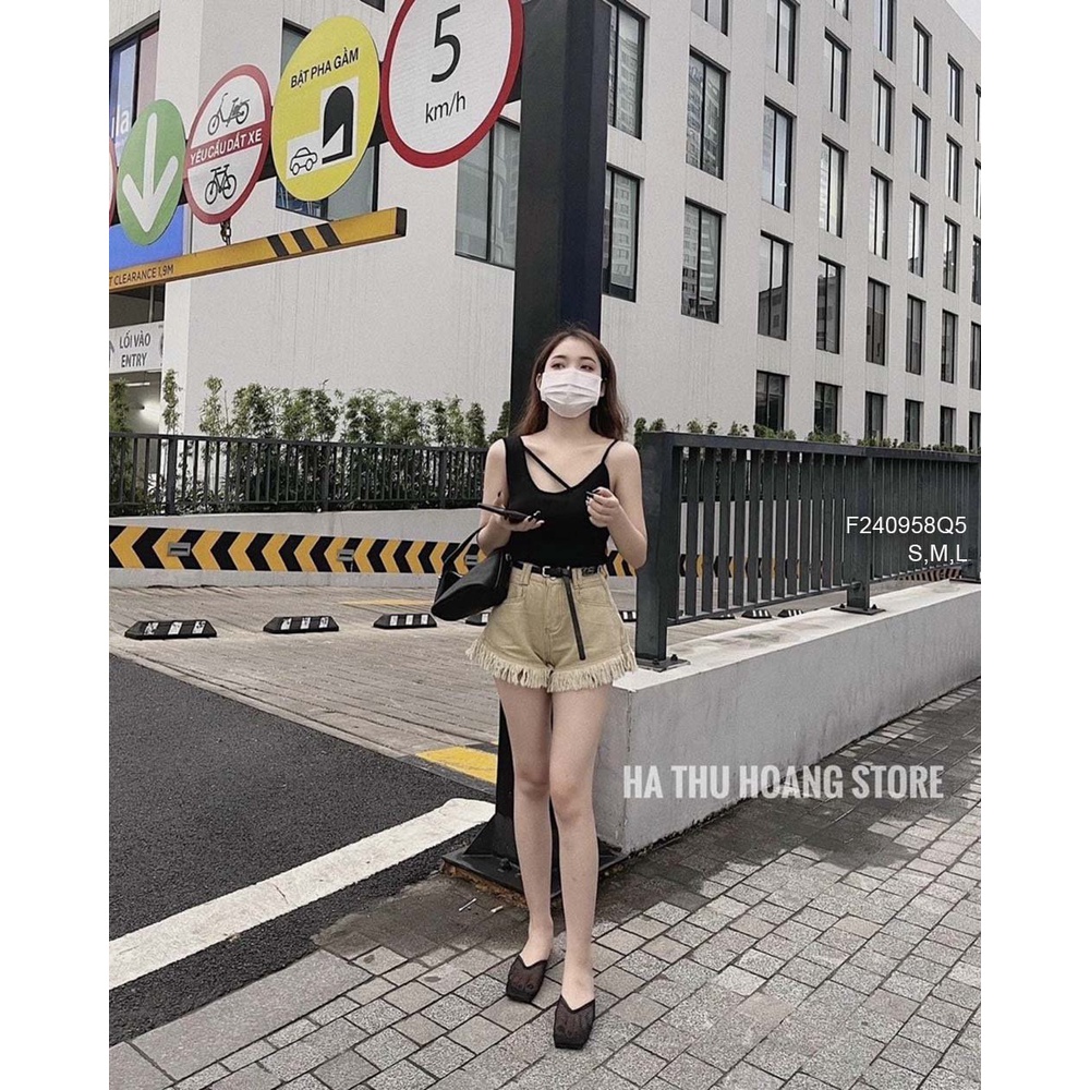 Quần short jean lai tua lưng cao hàng đẹp! (kèm hình thật)