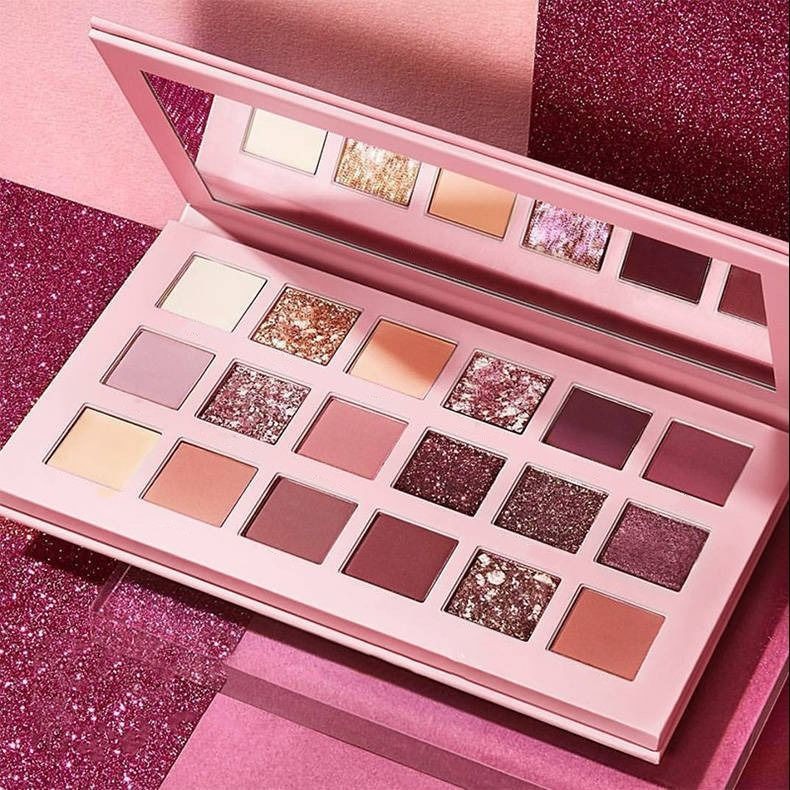 >Bảng Phấn Mắt Bóng Lưu vực The same super hot 18-color desert rose eyeshadow palette matte pearlescent student girl earth color beginner <