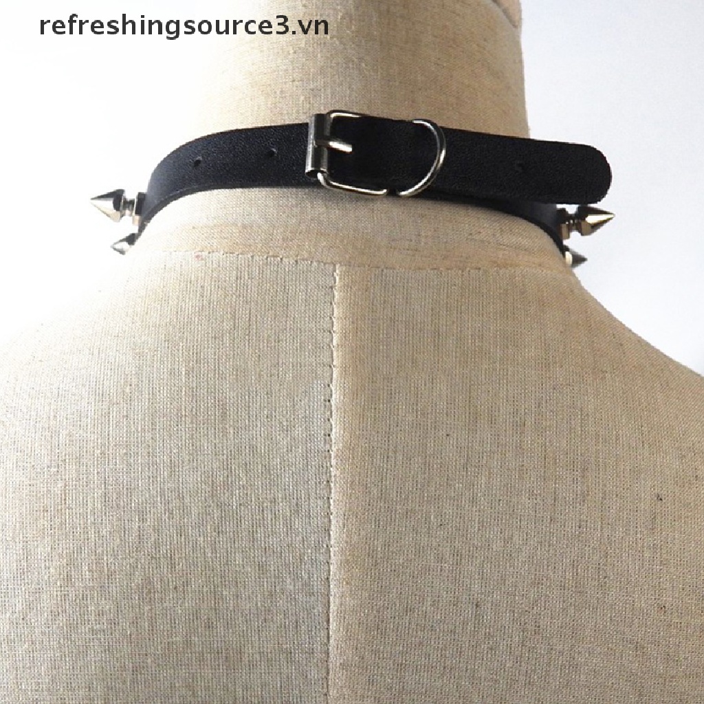 Vòng Cổ choker Da Đính Đinh Tán Phong Cách Gothic Punk
