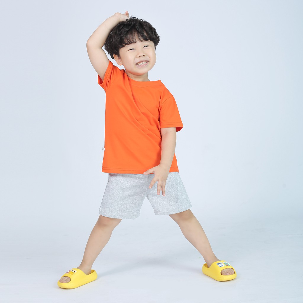 Đồ bộ bé trai áo thun quần short trơn BabyloveGO chất liệu cotton sợi thoáng mát co giãn cho trẻ từ 8-38kg