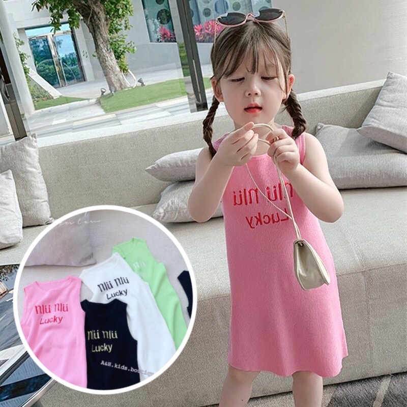 VÁY HÈ CHO BÉ GÁI  MUA 1 TẶNG 1  VÁY COTTON SÁT NÁCH DÁNG SUÔNG CHẤT SIÊU ĐẸP DÁNG SIÊU XINH CHO BÉ  TIỆM MẸ KEM