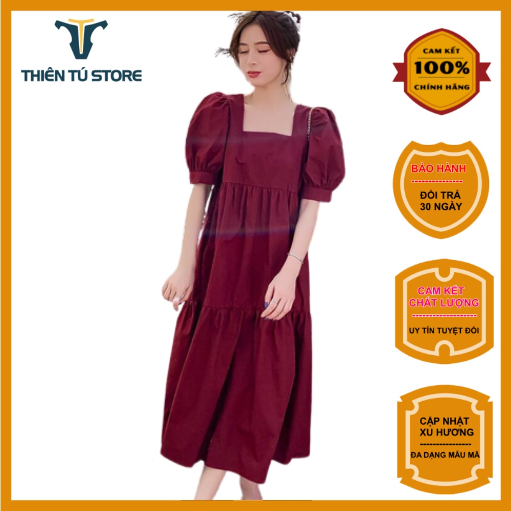 Đầm nữ dáng dài form rộng dễ thương Thiên Tú Store , chất liệu thoải mái kiểu dáng nữ tính đáng yêu