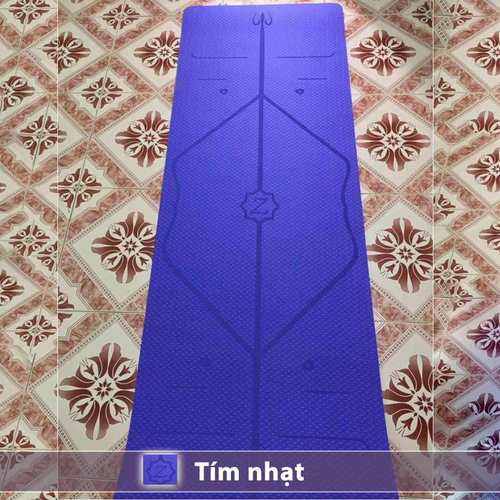 Thảm yoga TPE 8mm định tuyến Đài Loan (Tặng túi thời trang)