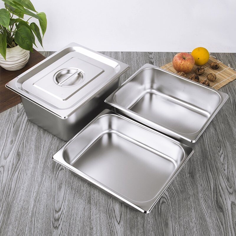Khay inox 304 đựng thực phẩm, khay topping 1/2 , khay đựng thạch , khay đựng trà sữa