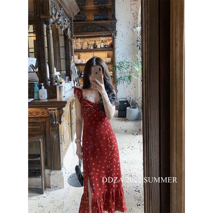 Đầm Hoa Dáng Ôm Xẻ Tà Thời Trang Pháp Quý Phái Dành Cho Nữ