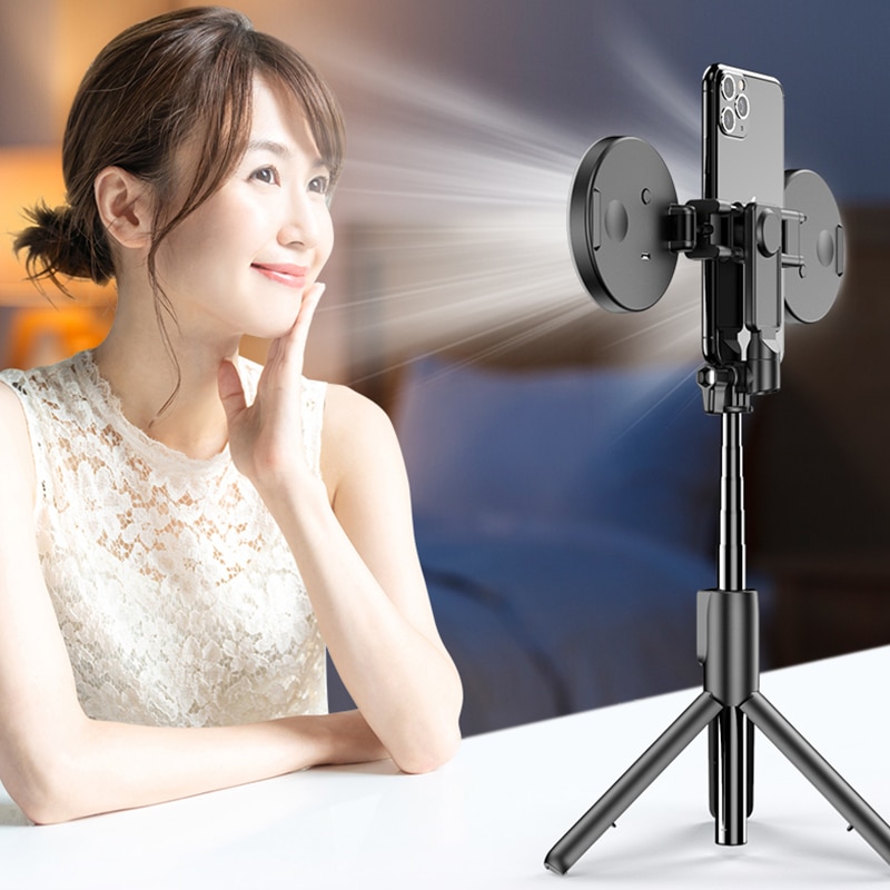 Gậy Chụp Hình Tự Sướng Không Dây Có Đèn Led Làm Giá Đỡ Ba Chân Cho Iphone Xiaomi Huawei Android