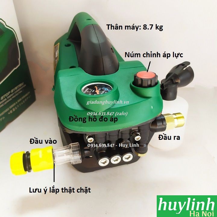 Máy bơm xịt rửa xe chỉnh áp Zukui S7 - 2800W - Tặng kèm béc rửa máy lạnh, điều hòa [Mẫu mới năm 2020]