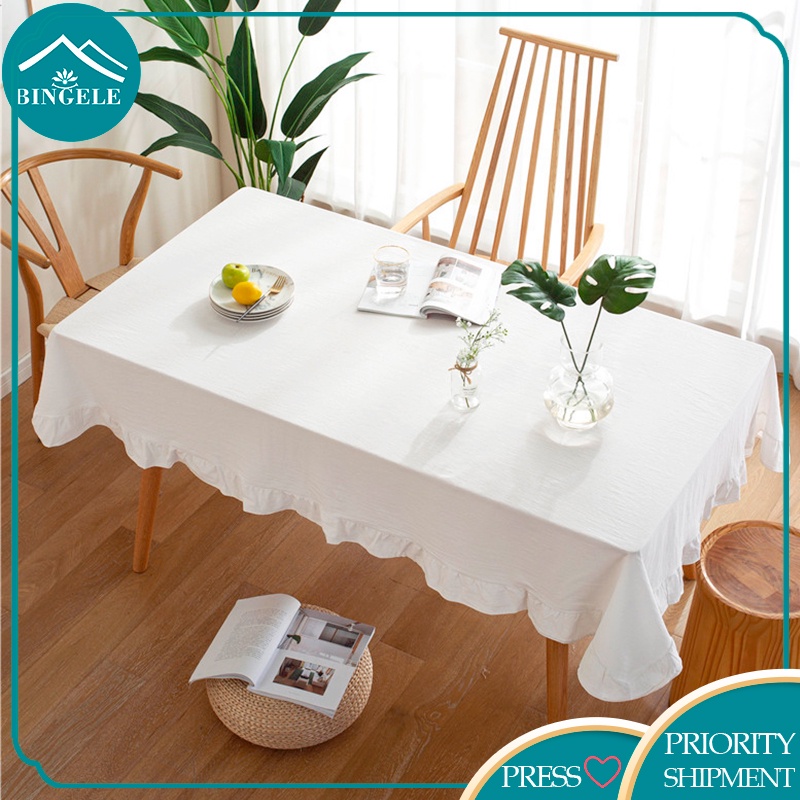 Bingele Khăn Trải Bàn Ăn Vải Trắng Cotton Khăn Trải Bàn Làm Việc Thảm Trải Bàn Ăn Tấm Trải Bàn Ăn Thảm Trải Bàn Ăn Khăn Trải Bàn Decor Vải Lanh Bắc Âu Hình Chữ Nhật Vuông Đẹp Trắng Trơn Khăn Trải Bàn Vintage Phòng Khách