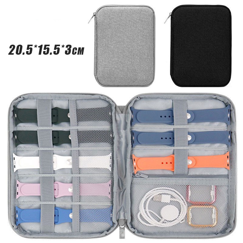 Túi Đựng Dây Đeo Đồng Hồ Thông Minh Apple Bằng Vải Canvas Đa Năng Tiện Dụng Đen