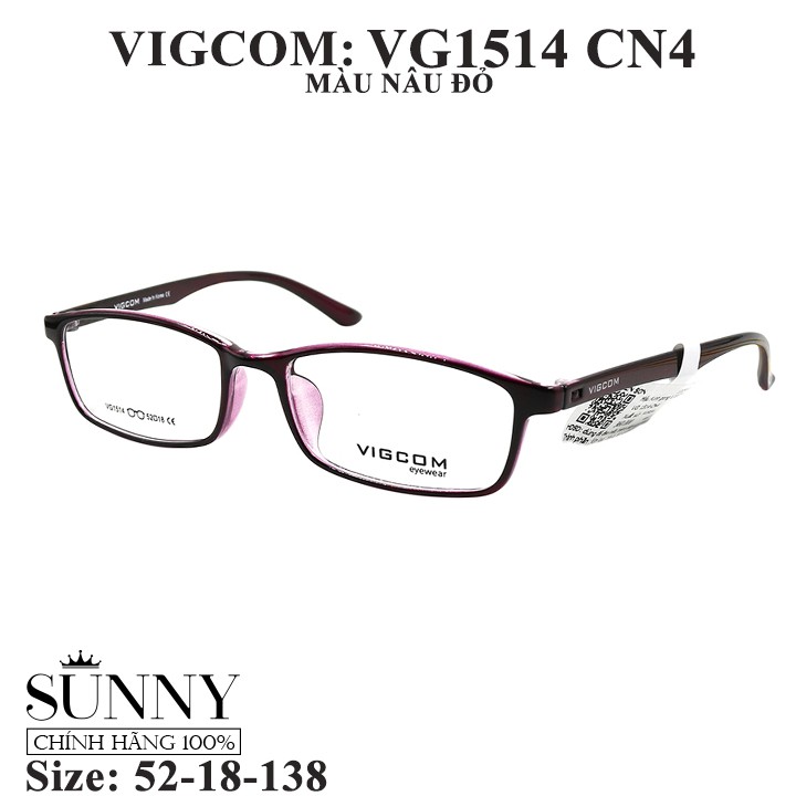 VG1514 nhiều màu - gọng kính Vigcom chính hãng, thiết kế dễ đeo bảo vệ mắt
