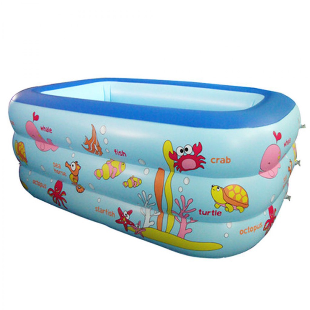 🍁 BỂ BƠI PHAO BƠI 3 TẦNG CHỮ NHẬT 1,5M ĐÁY CHỐNG TRƯỢT