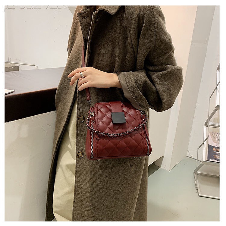 Bag 2021 New Crossbody Bag Female Online Influencer Rhombus Small Ck Bucket Bag Small Bag Women's All-Match Shoulder Bag