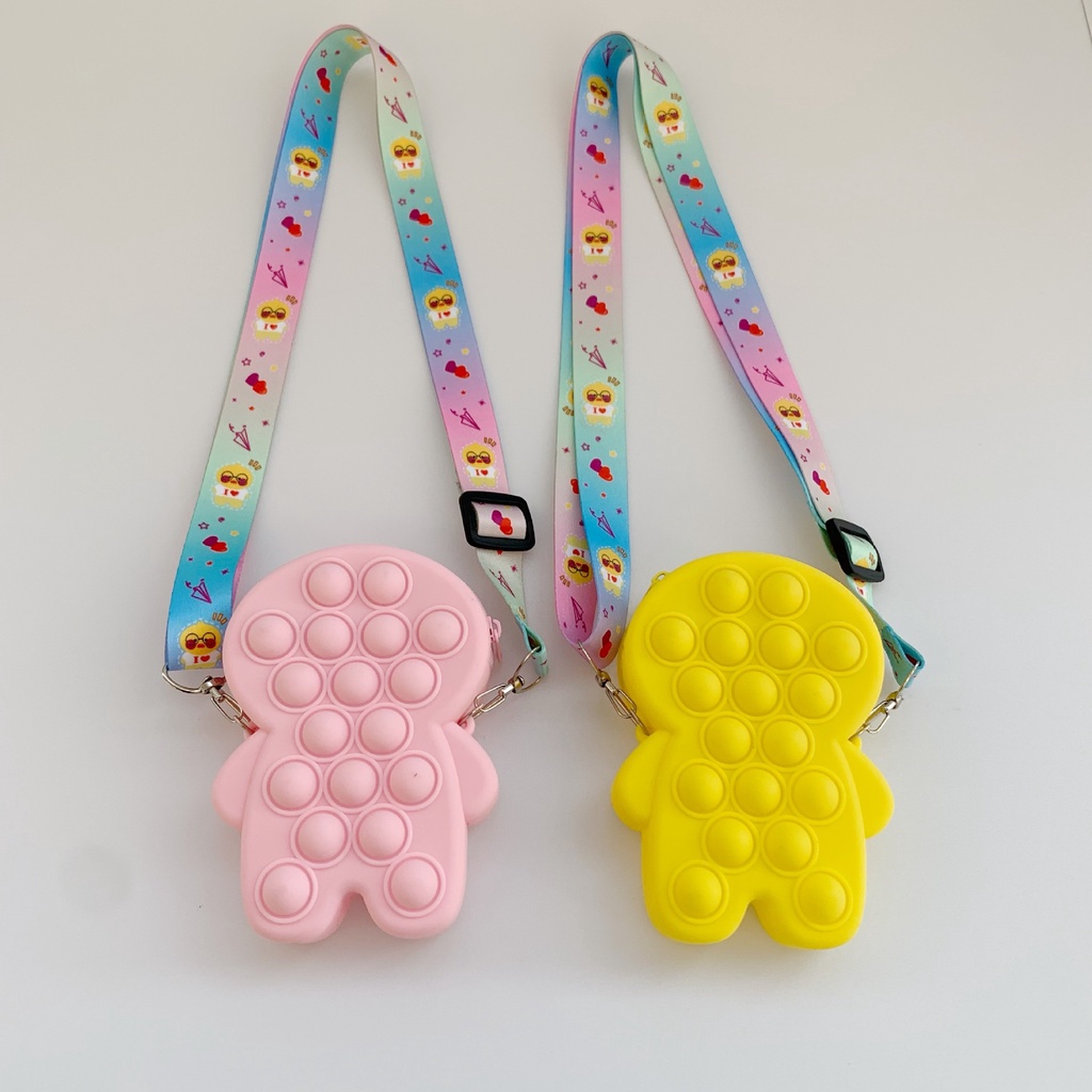 PVN44553 Túi Đeo Chéo Hình Vịt Vàng Bằng Silicone Giá Rẻ