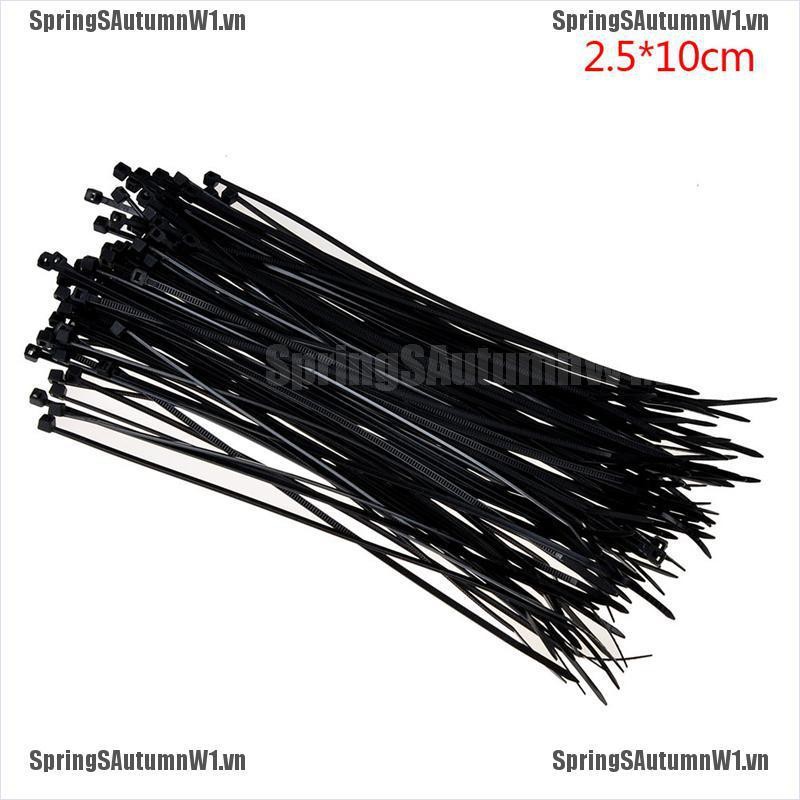Bộ 100 Dây Rút Nhựa Màu Trắng / Đen Khóa By