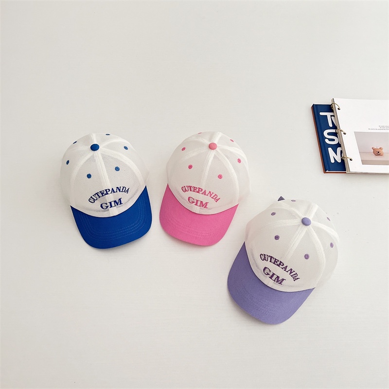 Mũ Lưỡi Trai Phối Lưới Thêu Chữ Màu Sắc Ngọt Ngào Thời Trang Cho Bé