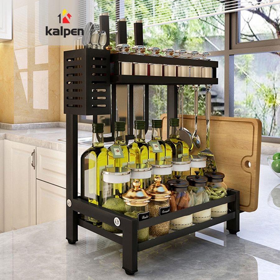 Kệ Gia Vị 2 Tầng 3 Tầng Lắp Ghép Thông Minh Kalpen, Kệ Để Đồ Nhà Bếp Chính Hảng Bảo Hành 24 Tháng