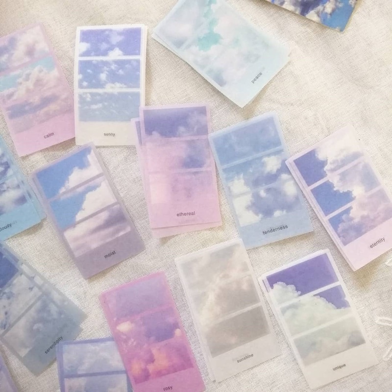 Set 20 sticker chủ đề bầu trời tông pastel trang trí bullet journal - ginandtonic