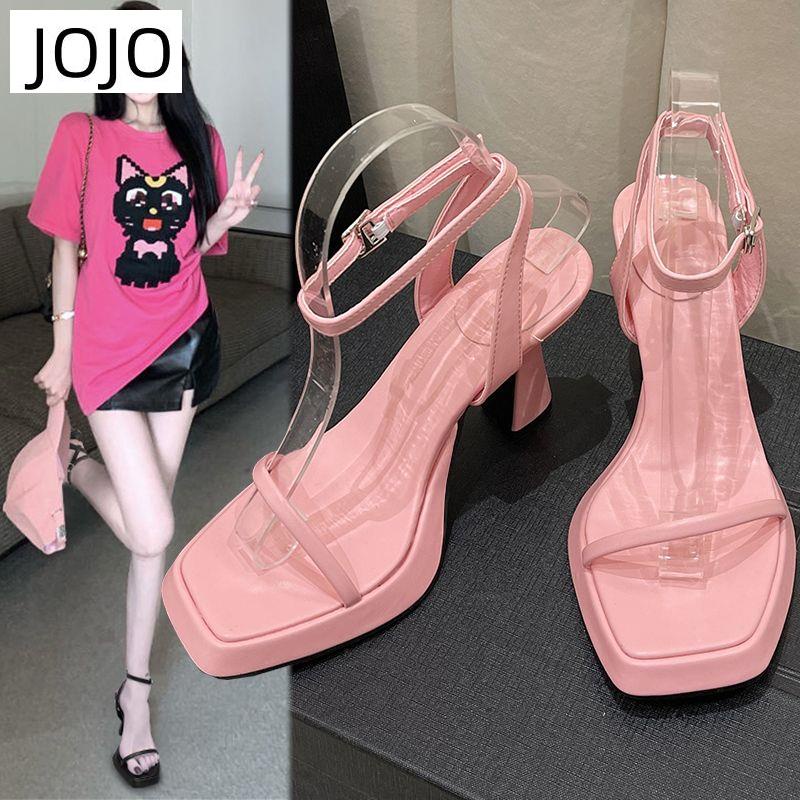 Sandal Cao Gót Mũi Vuông Thiết Kế Mới Thời Trang Mùa Hè Dành Cho Nữ