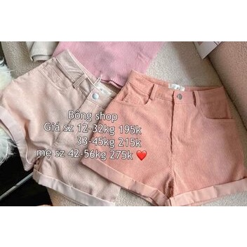 QUẦN ĐÙI NHUNG GÂN CỰC XINH CÓ SIZE TỪ 12-56KG CHO MẸ VÀ BÉ