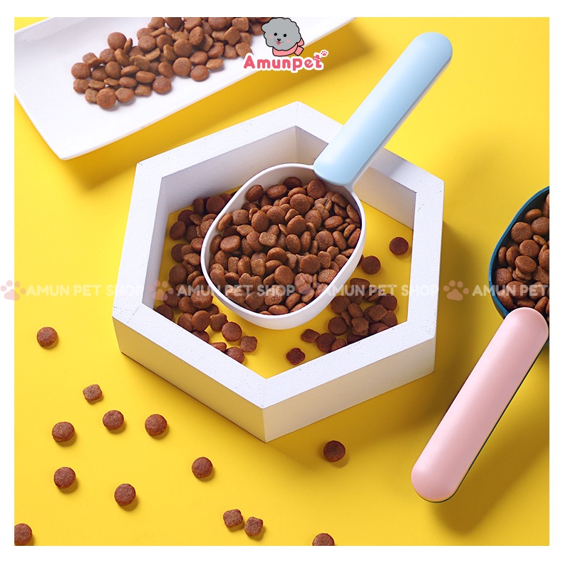 Muỗng Múc Hạt Cho Chó Mèo Thìa/Xẻng Xúc Hạt Thức Ăn Khô Cho Thú Cưng Nhiều Màu Cao Cấp Cực Dễ Thương Amun Pet
