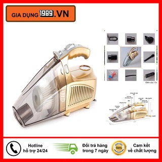 [ Hàng Chuẩn ] Máy Hút Bụi Cầm Tay Kiêm Bơm Lốp Xe + Trong Nhà Và Ô Tô