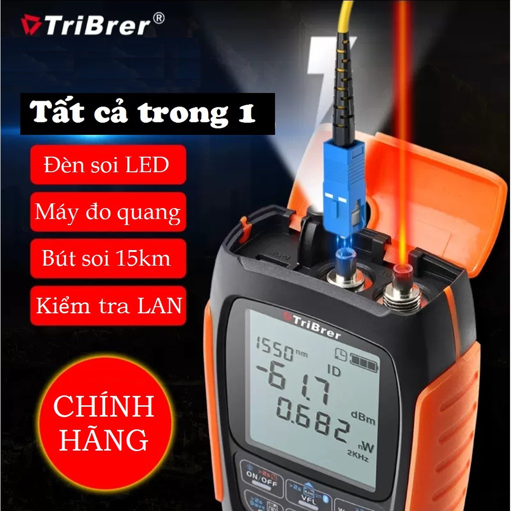 [Mã 253ELSALE hoàn 7% đơn 300K] Máy đo công suất quang TriBrer APM50NT - Soi VFL -Test LAN